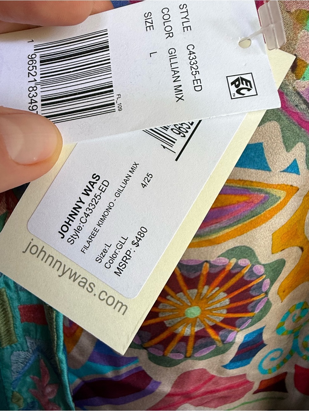 Johnny Was Reversible PATCHWORK GILLIAN KIMONO top Silk Small, large $480 - Picture 6 of 11